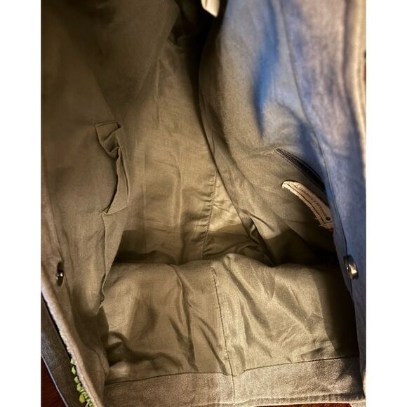 America & Beyond GARGOYLE EMBELLISHED GRAY HAND BEADED TOTE - Picture 9 of 9